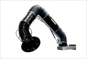 Ramię odciągowe stojące Klimawent  z lampką halogenową ERGO LUX-LL/2-R (dł. 2m, śr. 160mm) 